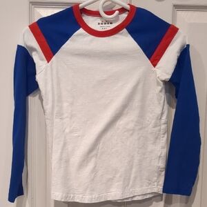 Boden Kids Long Sleeve Tee - White, Blue, and Red